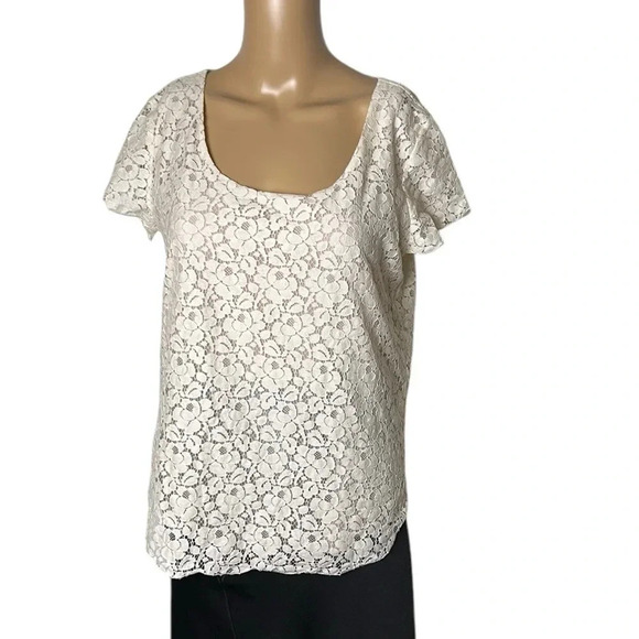 Ariztia Talula, lace top,Betsy off white,pink lining,boho,women medium,scoop,cap - Picture 1 of 17